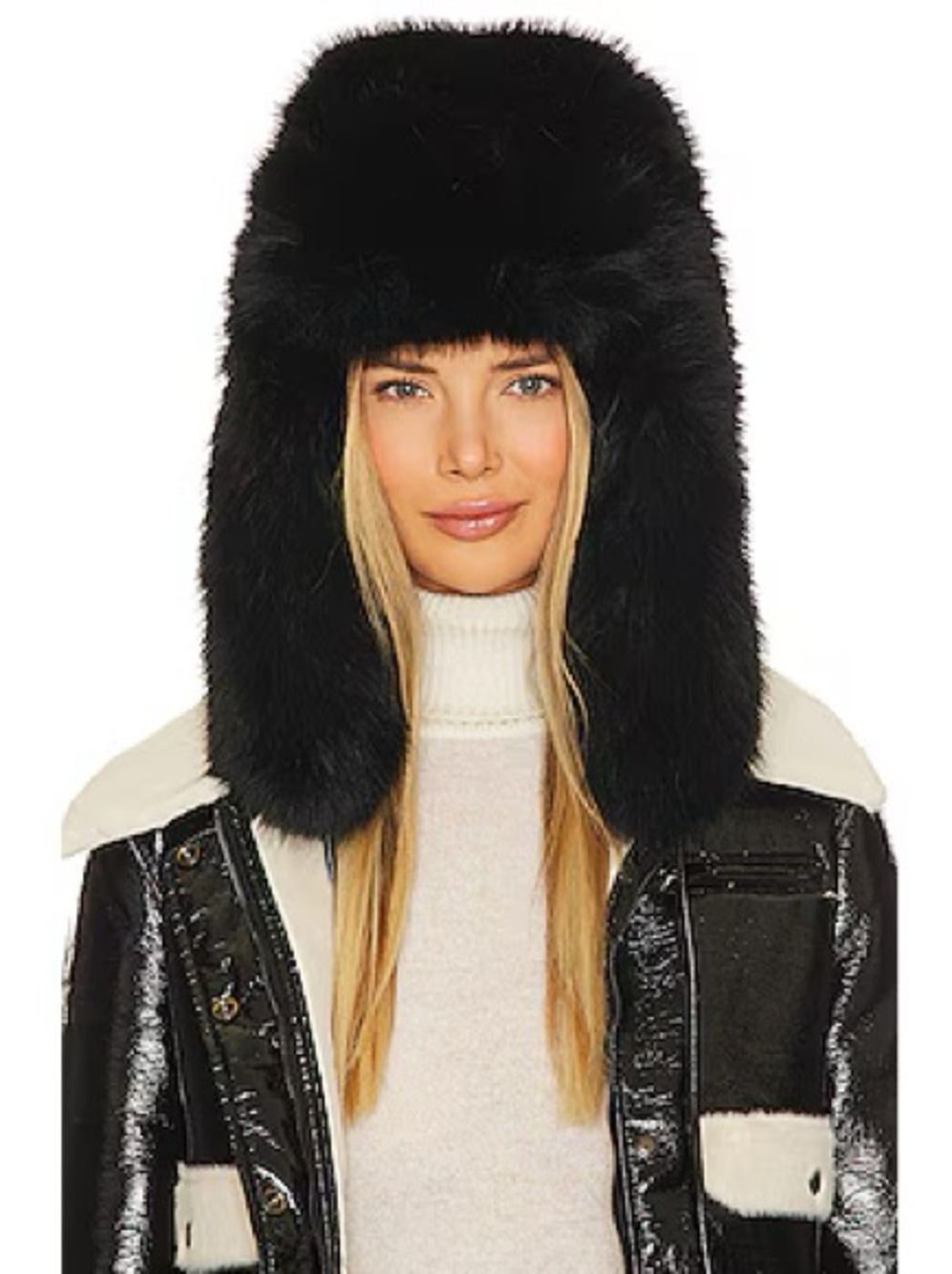 SOLD OUT! Adrienne Landau Faux-Fur THE LAUREN TRAPPER HAT IN BLACK - OS - NWOT